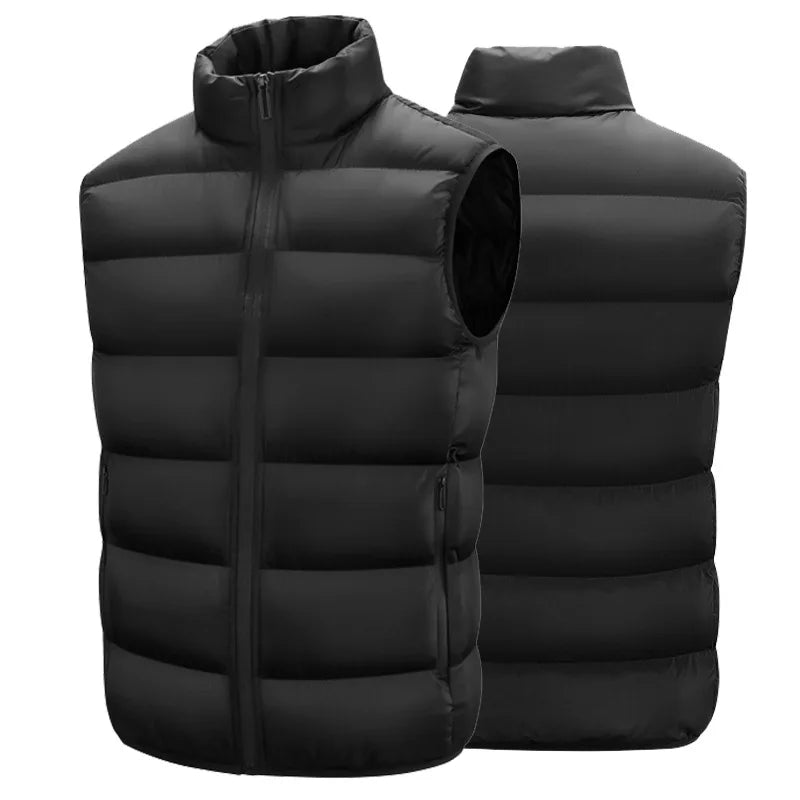 Men's Insulated Sleeveless Puffer Vest with Stand-Up Collar 3