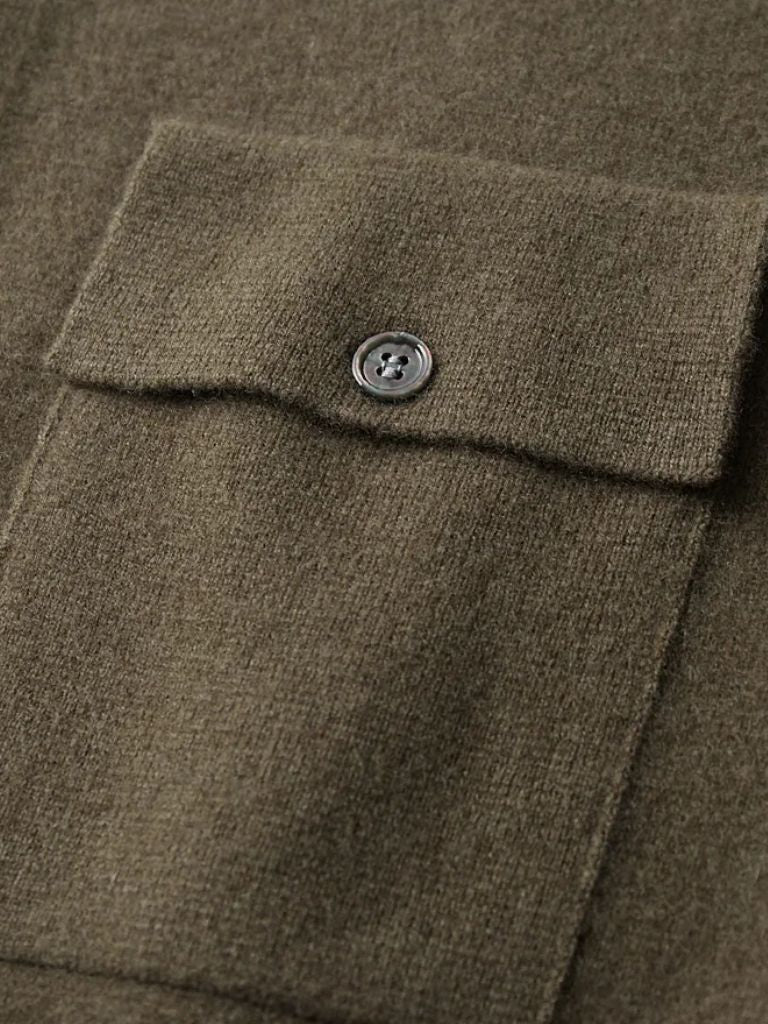 Men's Knit Cardigan with Collar and Button Closure for Smart Casual Wear 1