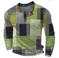 Men's Knitted Henley Top with Button Neck and Long Sleeves 0