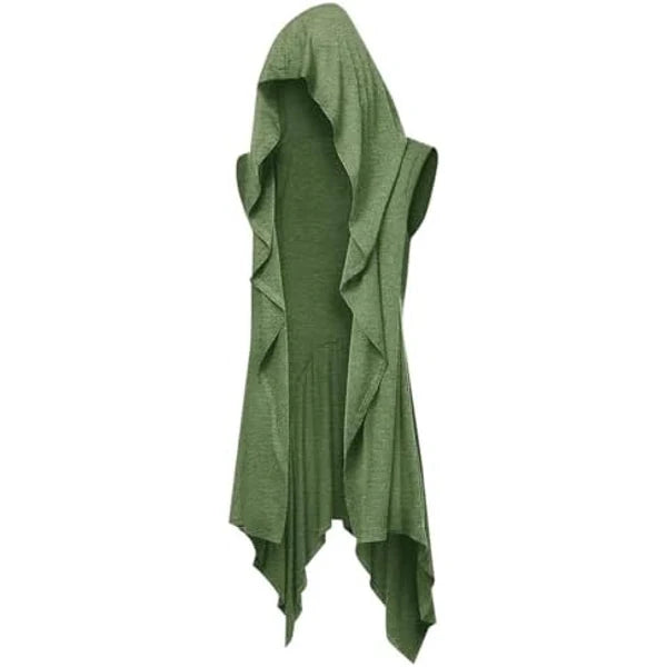 Men's Lightweight Sleeveless Hooded Vest with Asymmetrical Hem 0