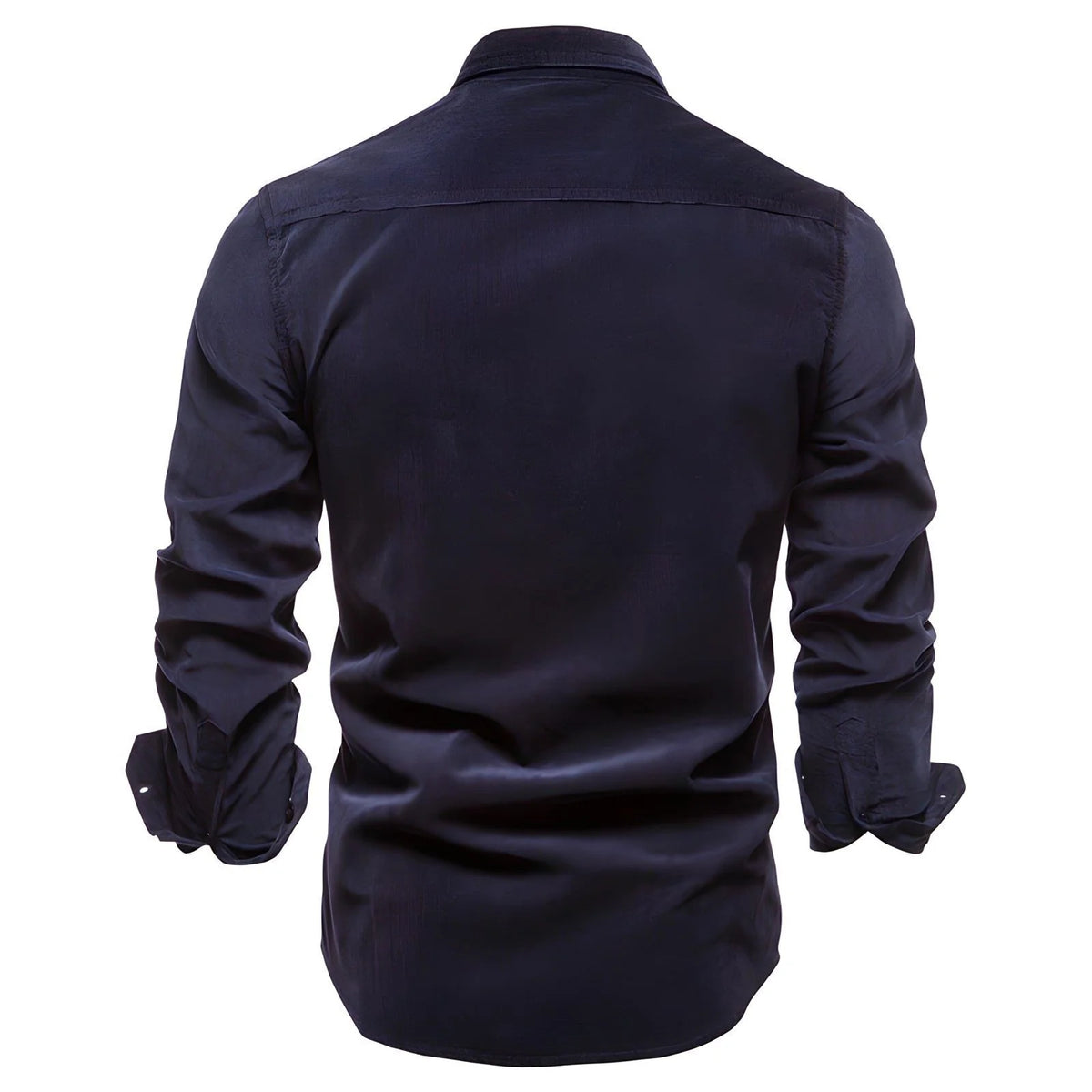 Men's Long-Sleeve Utility Work Shirt with Button Closure and Chest Pockets 6
