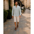 Men's Long Sleeve Shirt with Stand-Up Collar and Button Front 0