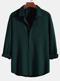 Men's Muscle Fit Ribbed Button-Down Shirt with Stretch 0