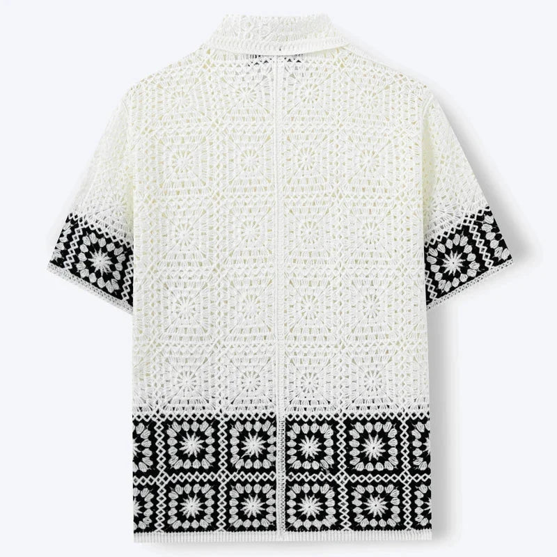 Men's Open-Knit Short Sleeve Resort Shirt 2