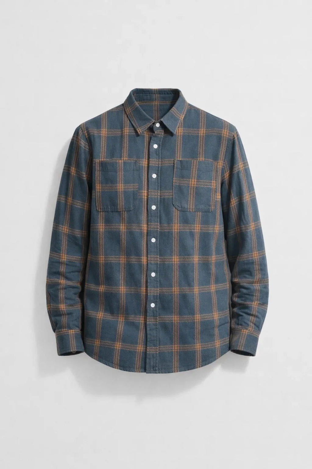 Men's Printed Overshirt with Chest Pockets and Button Closure 1