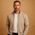 Men's Regular-Fit Zip-Up Cardigan with Stand-Up Collar 0