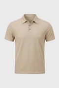 Men's Regular Fit Short-Sleeve Polo Shirt with Button Collar 0