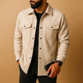 Men's Relaxed Fit Long-Sleeve Flannel Shirt with Chest Pockets 0