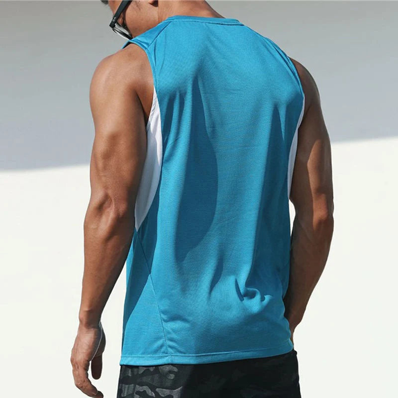 Men's Relaxed Fit Sleeveless Training Tank with Crew Neck 4