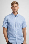 Men's Short-Sleeved Button Collar Shirt with Regular Fit 0