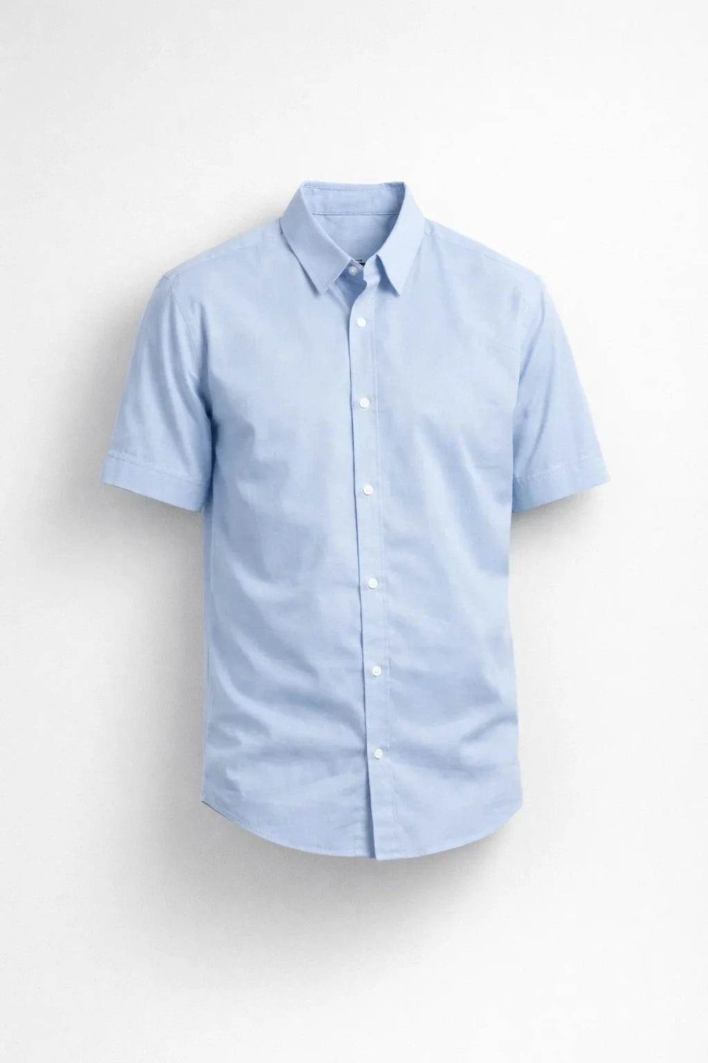 Men's Short-Sleeved Button Collar Shirt with Regular Fit 1