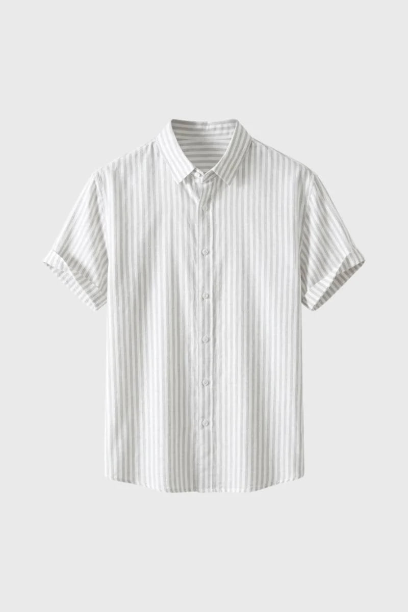Men's Short Sleeve Printed Shirt with Button Closure and Structured Collar 0