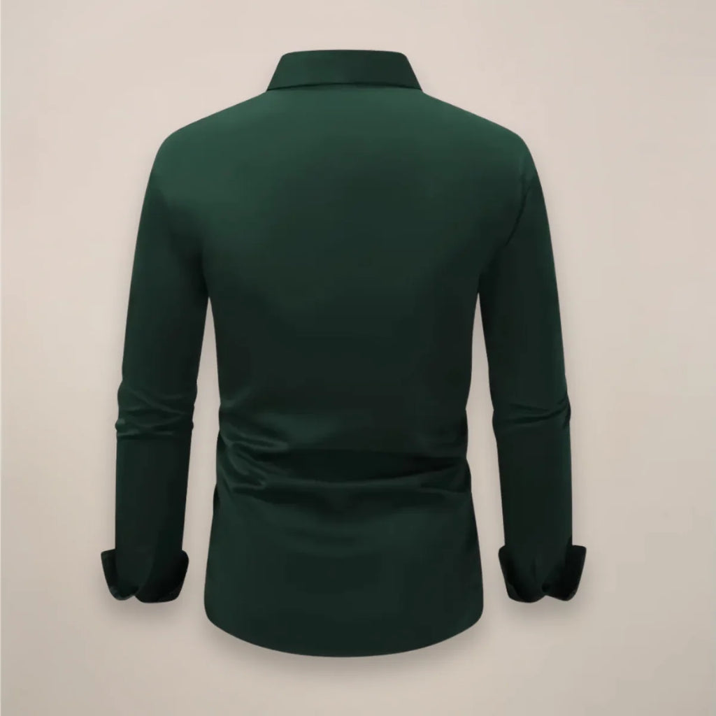 Men's Slim-Fit Long-Sleeve Button-Down Shirt for Work and Casual Wear 7
