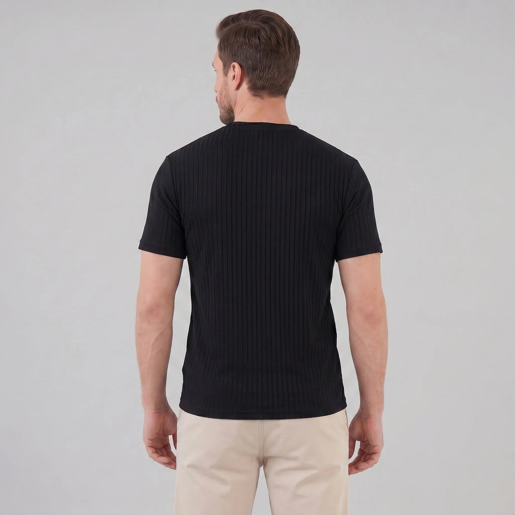 Men's Slim Fit Ribbed Crew Neck T-Shirt 1