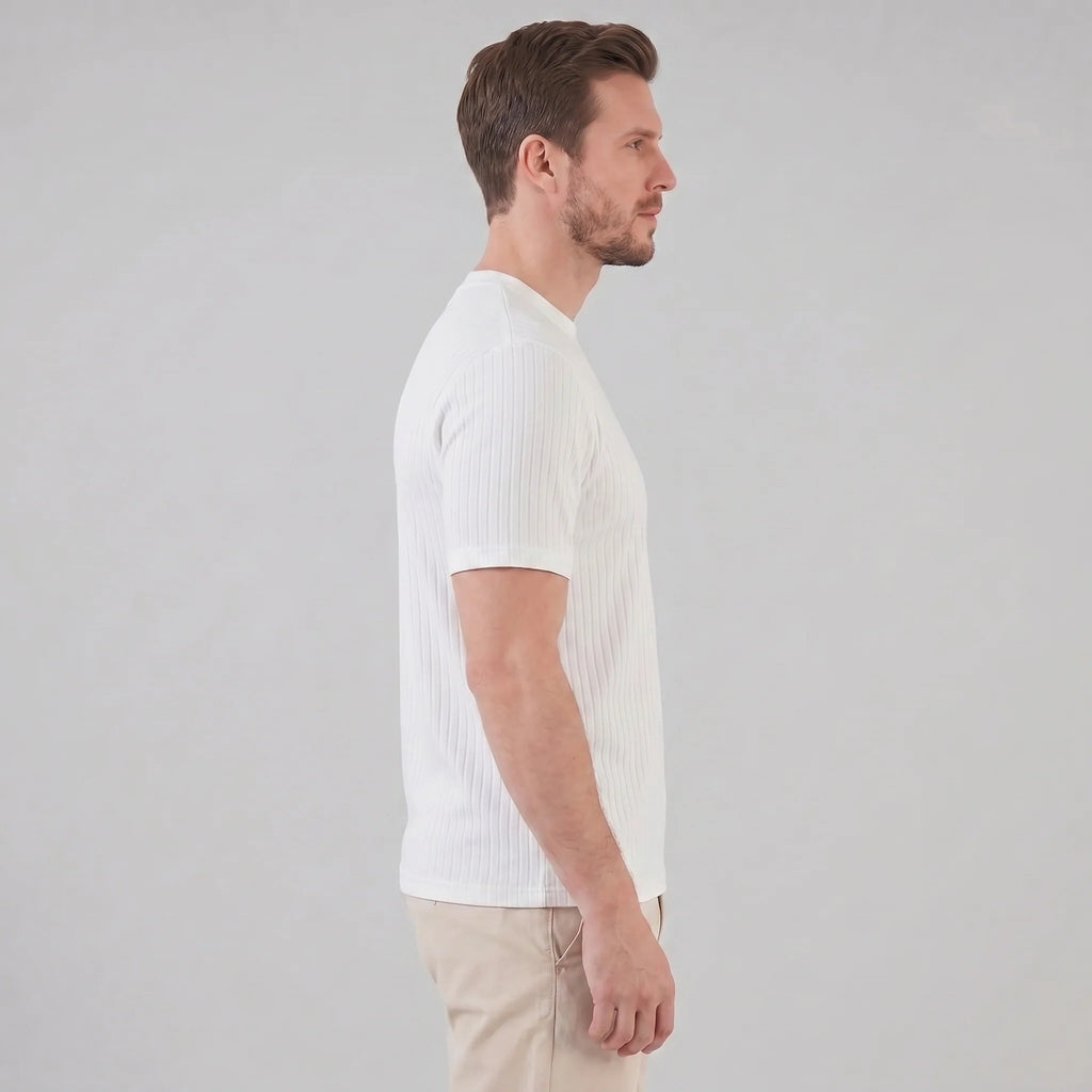Men's Slim Fit Ribbed Crew Neck T-Shirt 2