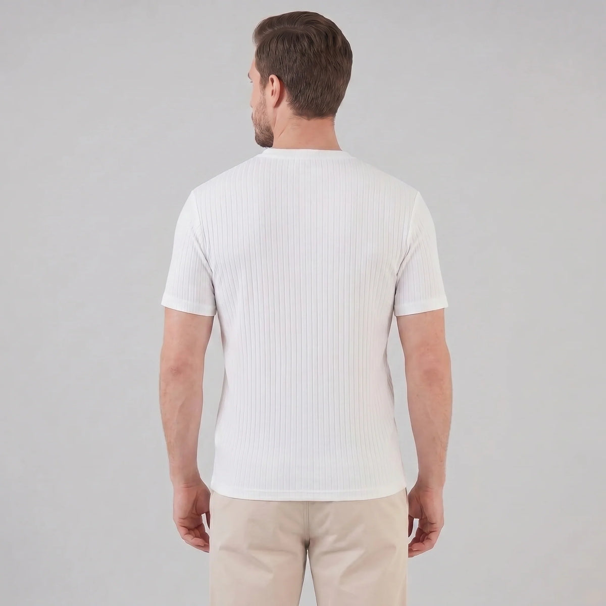 Men's Slim Fit Ribbed Crew Neck T-Shirt 3
