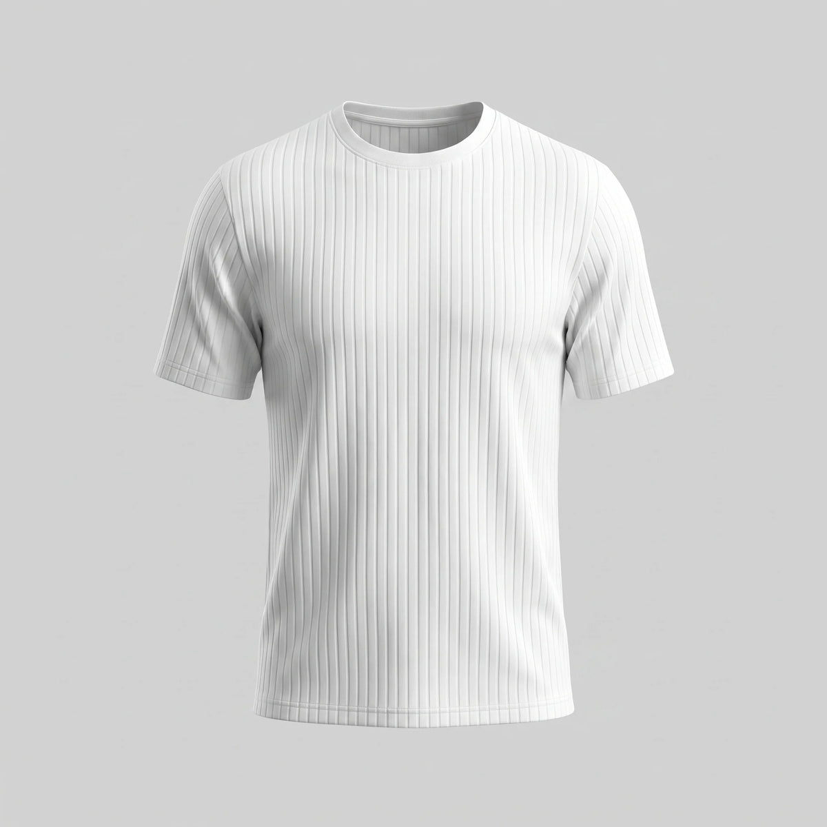 Men's Slim Fit Ribbed Crew Neck T-Shirt 4