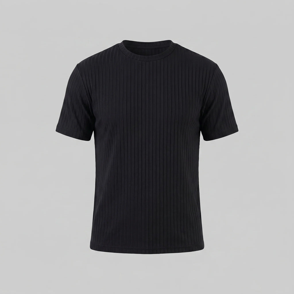 Men's Slim Fit Ribbed Crew Neck T-Shirt 8