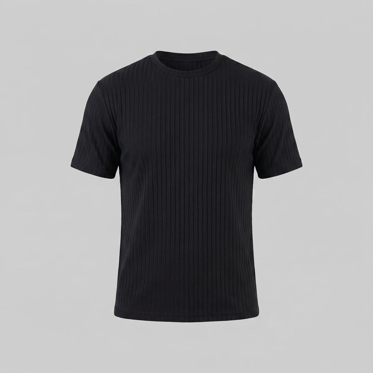 Men's Slim Fit Ribbed Crew Neck T-Shirt 8