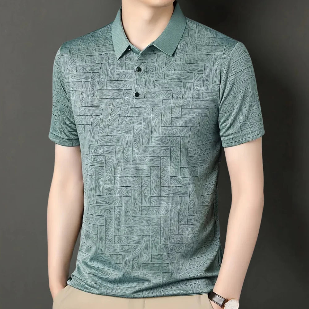 Men's Tailored Fit Polo Shirt with Textured Knit Design 0