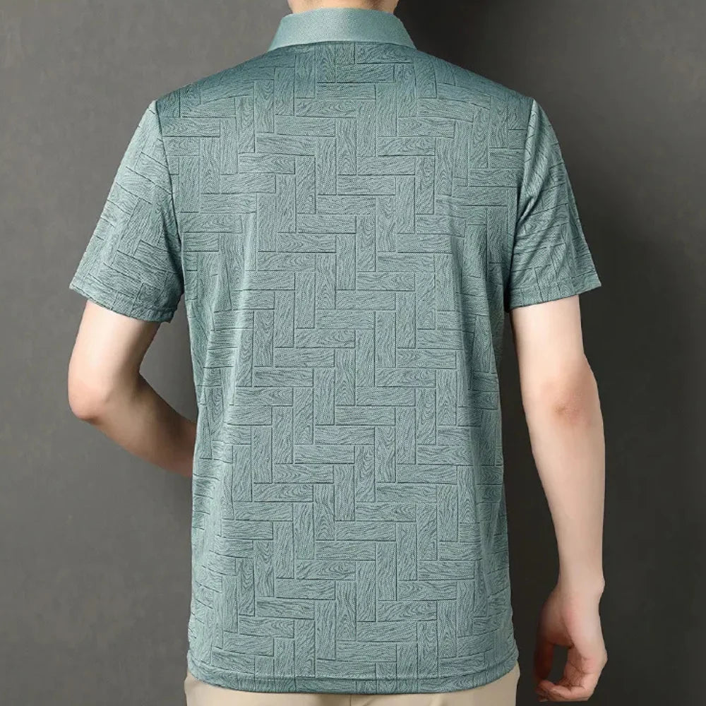 Men's Tailored Fit Polo Shirt with Textured Knit Design 1
