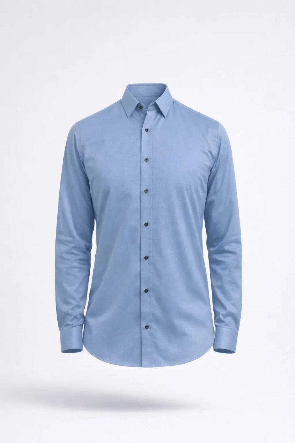 Men's Tailored Fit Shirt with Pointed Collar and Contrasting Buttons 1