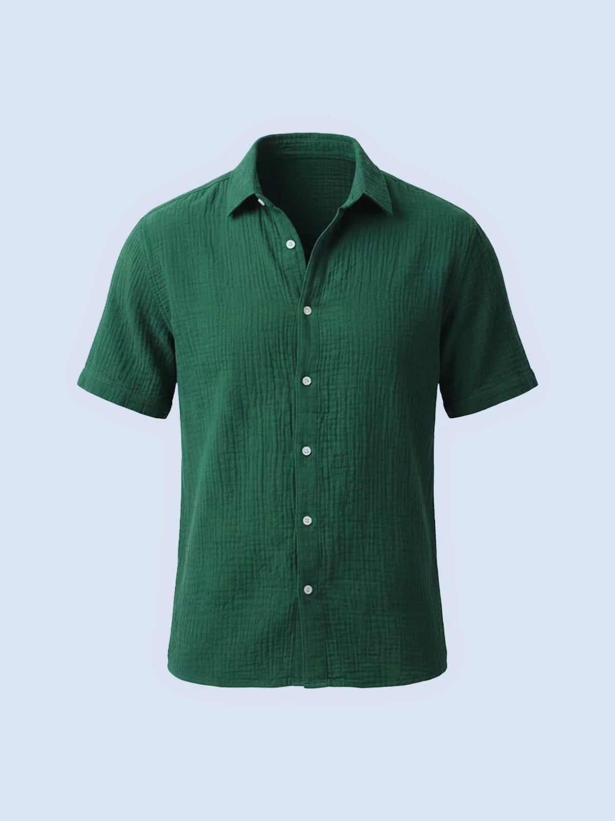 Men's Textured Short Sleeve Shirt with Button Closure 0