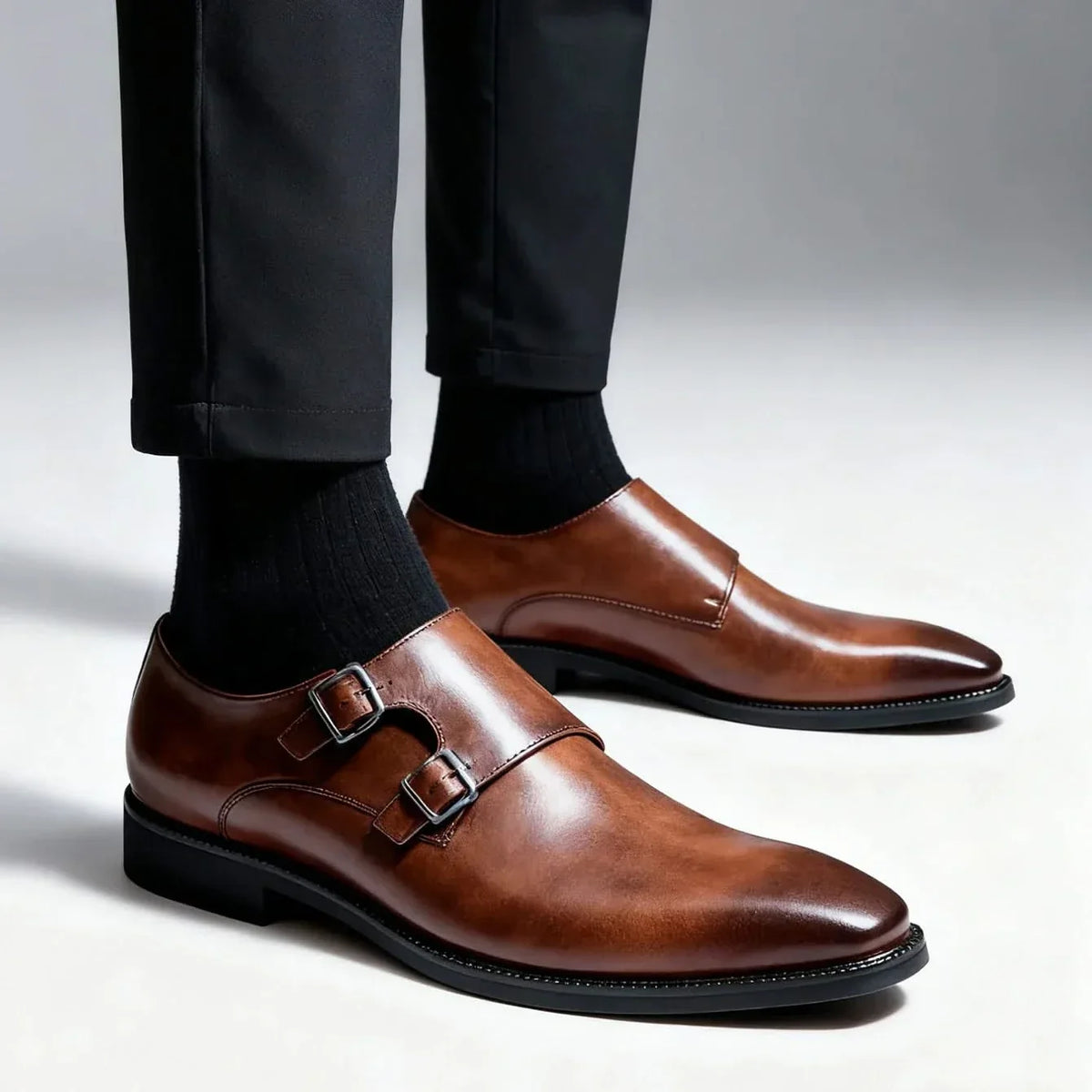 Stanton | Monk Strap Leather Loafers