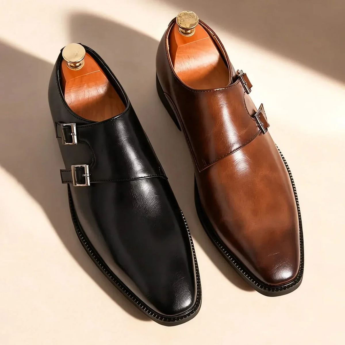 Stanton | Monk Strap Leather Loafers