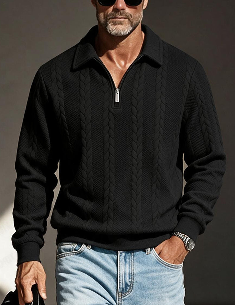 Merritt | Polo Collar Quarter-Zip Sweater