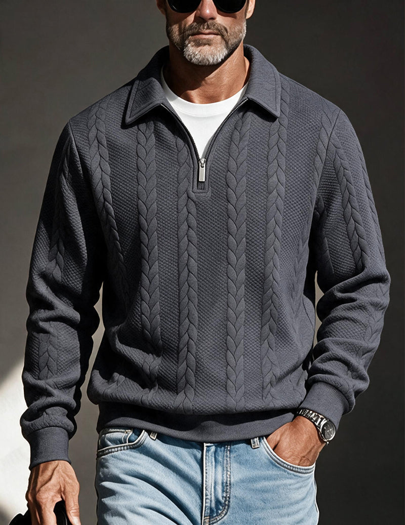 Merritt | Polo Collar Quarter-Zip Sweater
