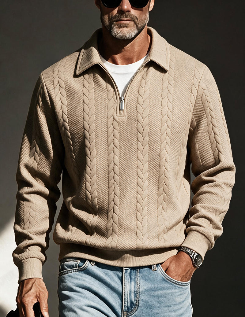 Merritt | Polo Collar Quarter-Zip Sweater
