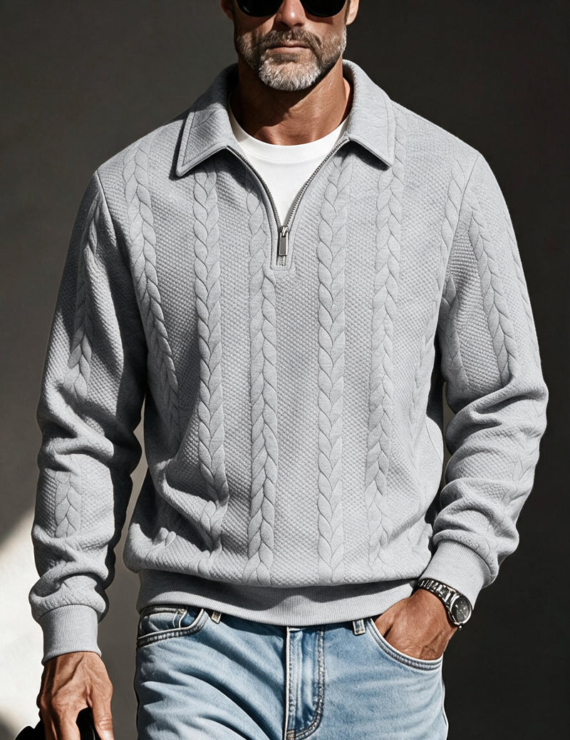 Merritt | Polo Collar Quarter-Zip Sweater