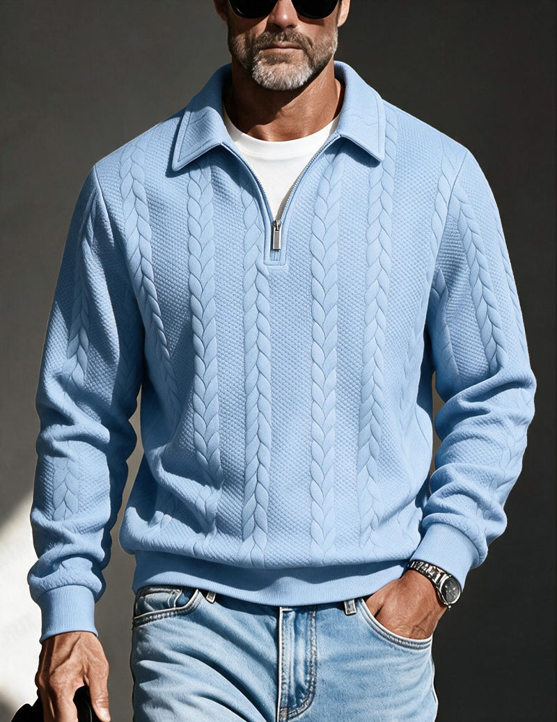 Merritt | Polo Collar Quarter-Zip Sweater