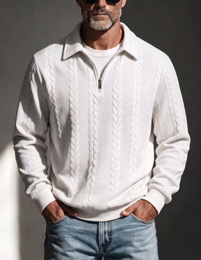 Merritt | Polo Collar Quarter-Zip Sweater