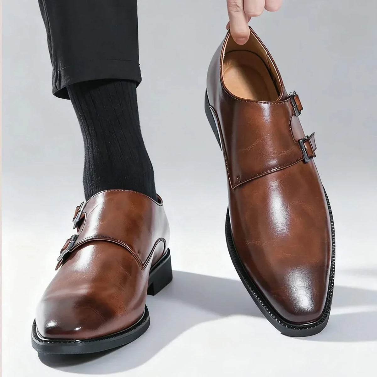 Stanton | Monk Strap Leather Loafers
