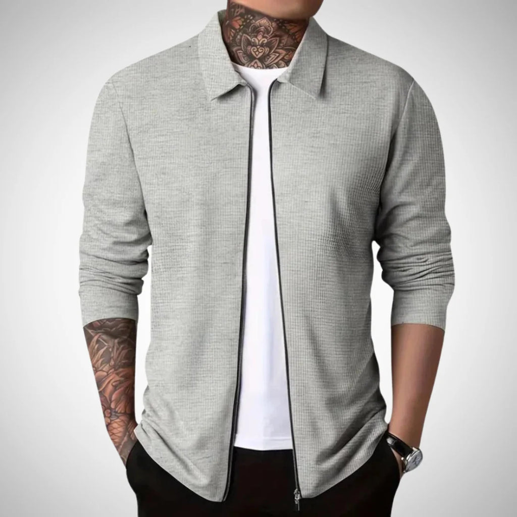 Slim-Fit Men's Zip-Up Vest with Collared Neck for Smart-Casual Wear 0