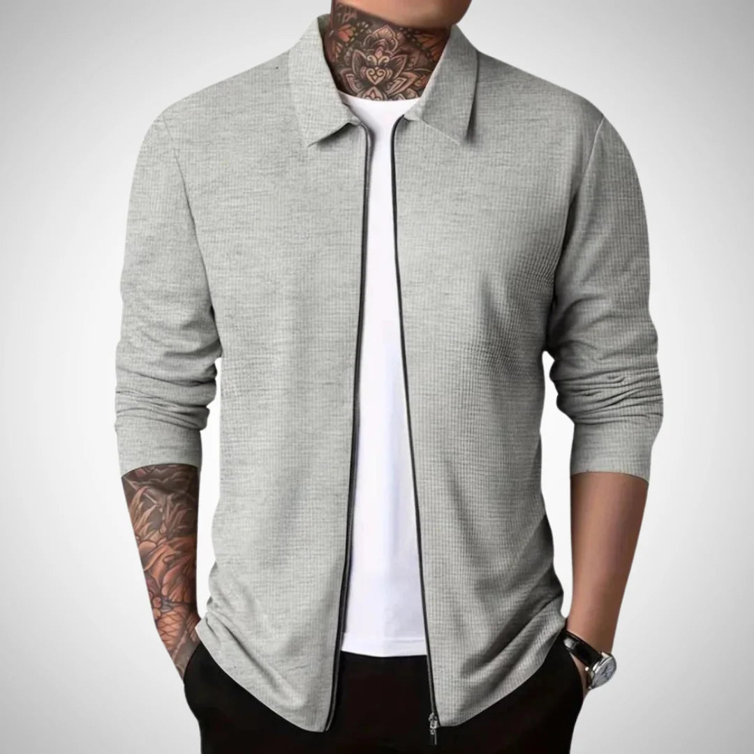 Slim-Fit Men's Zip-Up Vest with Collared Neck for Smart-Casual Wear 0
