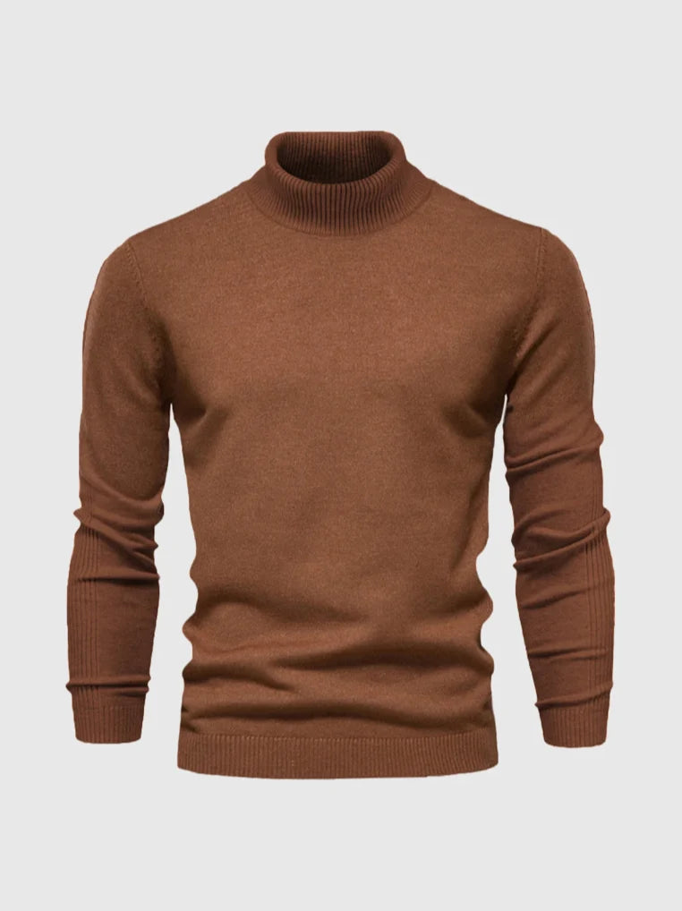 Slim Fit Fine-Knit Turtleneck Sweater for Men 3
