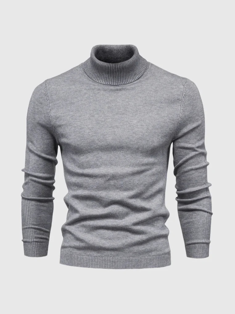 Slim Fit Fine-Knit Turtleneck Sweater for Men 4