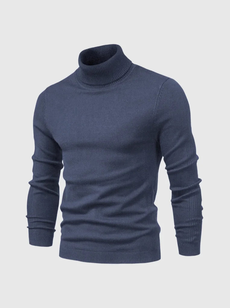 Slim Fit Fine-Knit Turtleneck Sweater for Men 5