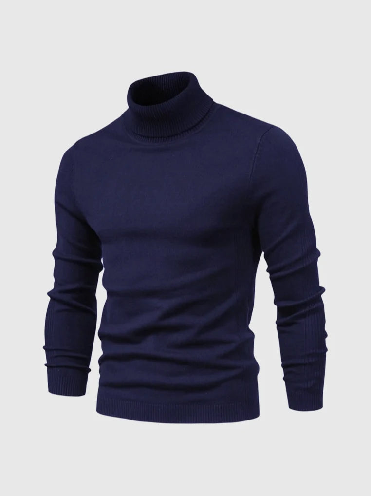 Slim Fit Fine-Knit Turtleneck Sweater for Men 7
