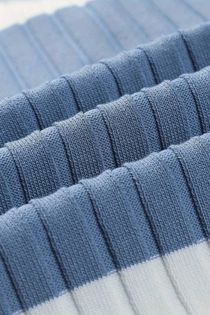 Textured Striped Knit Polo Shirt for Men 5