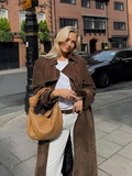 Freja™ | Faux-Suede Trench Coat