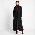 Women's Premium Wool Rich Maxi Coat | Double-Breasted with High Side Slits