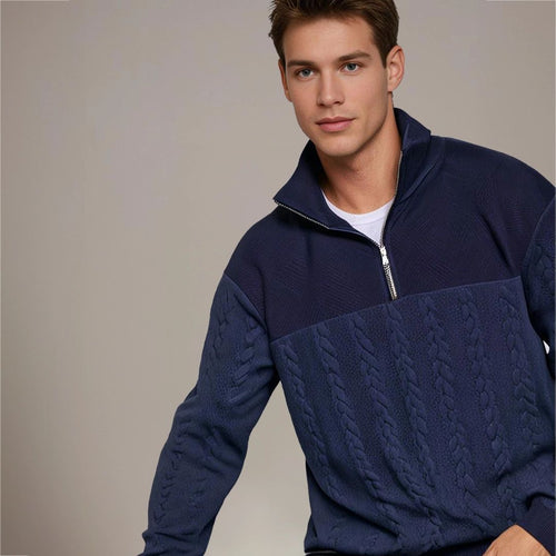 Ashford | Half-Zip Cable-Knit Sweater