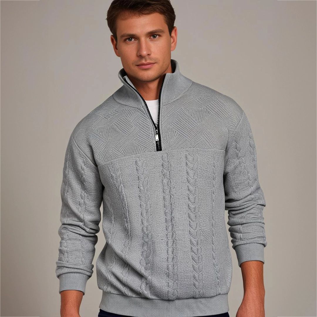 Ashford | Half-Zip Cable-Knit Sweater