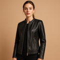 Biker Jacket with Zip and Collar