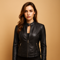 Biker Jacket with Silver Hardware