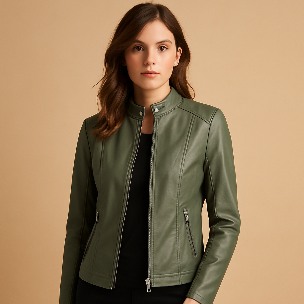 Biker Jacket with Silver Hardware